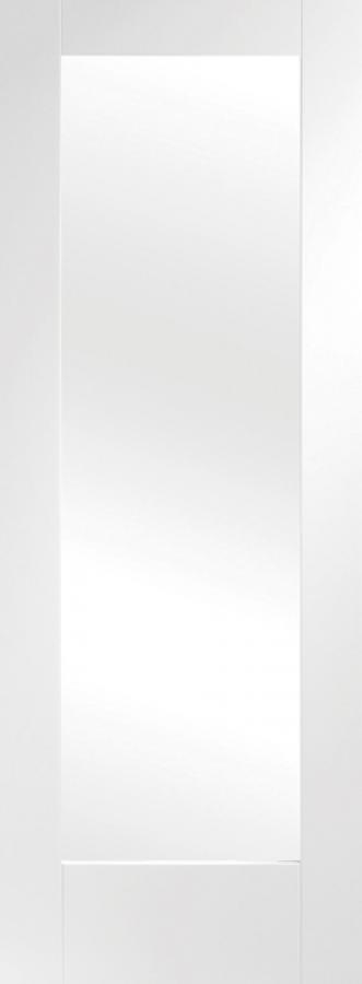 Pattern 10 White Primed Internal Door with Clear Glass